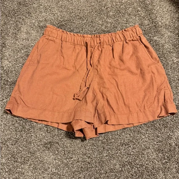 Gap Factory Casual Rustic Orange Linen Women's Shorts - Picture 5 of 10